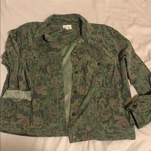 Jungle flower green jacket button up